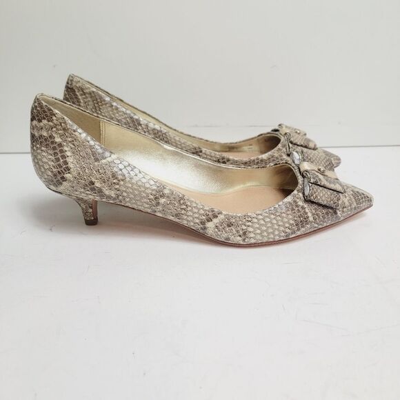 NEW Coach Mandy Kitten Heel Snakeskin Embossed Leather Pumps SIZE 8 - Picture 5 of 11